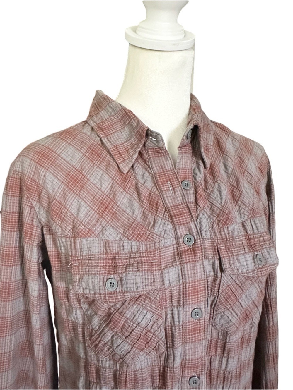 Patagonia Plaid Cotton Button Down Collared Long Sleeve Shirt Size 2 - Picture 5 of 10